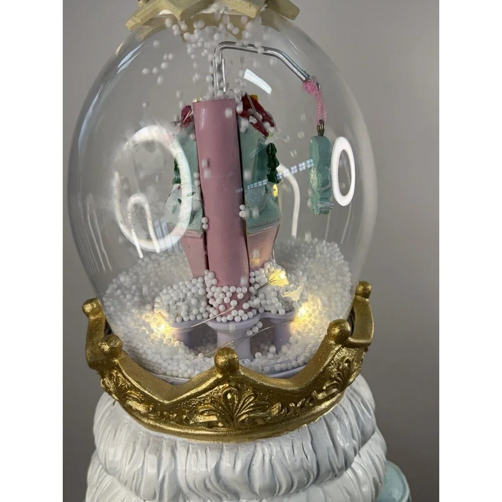 Cupcakes & Cashmere  18” Nutcracker Light Up Snow Globe  Musical Christmas Mint